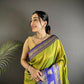 Joban Fashion Green Banarasi Soft Silk Woven Butti Saree | Swadesiicart