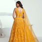 Aastha Fashion Yellow Butterfly Net Tone To Tone Cotton Thread Work And Sequence Work Embroidery Wedding Wear Lehenga Choli
