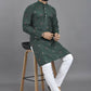 Anaita Green Weaving Linen Cotton Straight Kurta