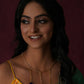 Long Pearl and Gold Chain Neckpiece (Gold) - Ruby Raang | Swadesiicart