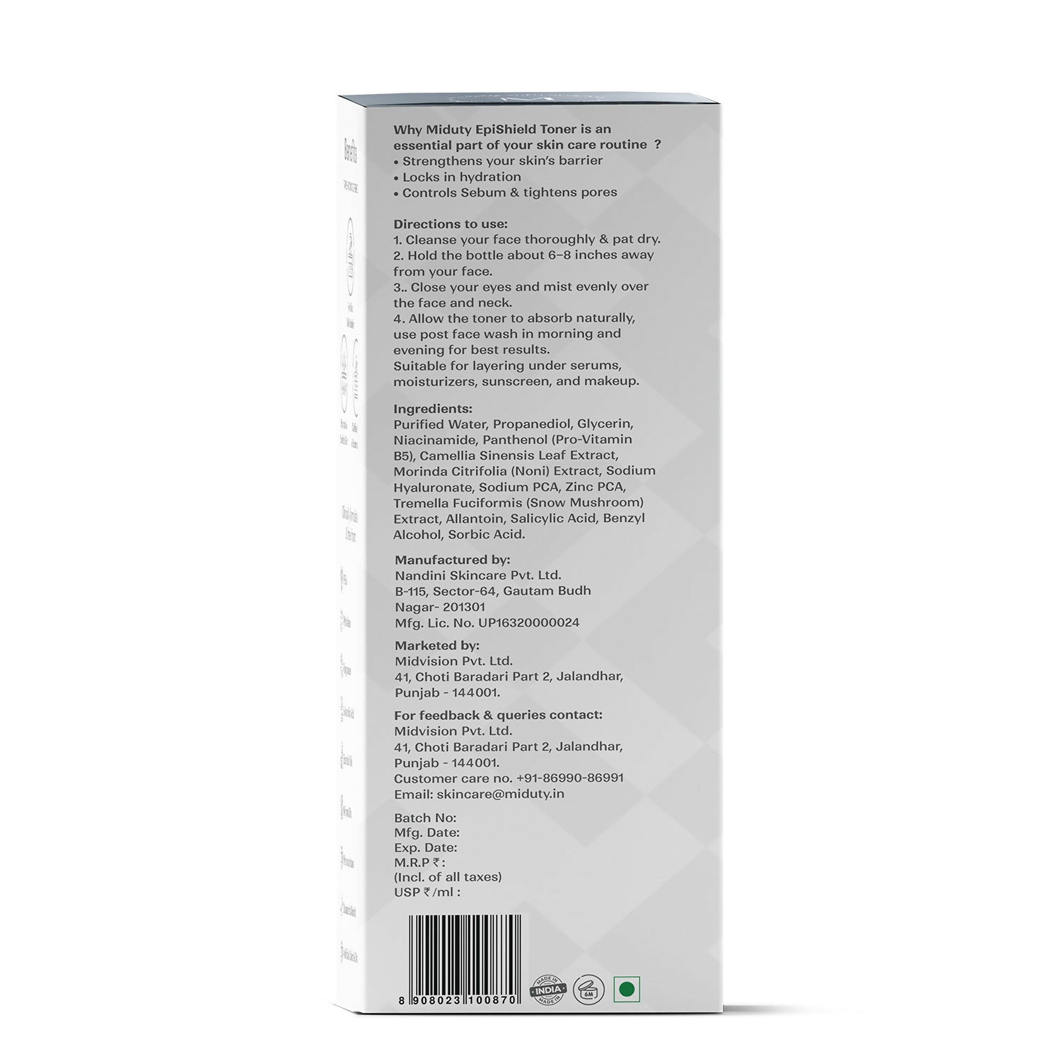 Miduty by Palak Notes EpiShield Face Toner - Swadesiicart