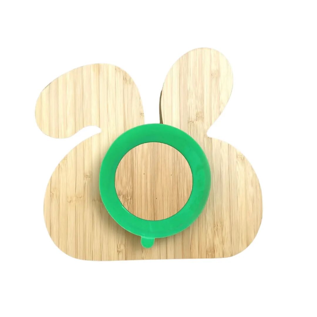 Littlecherrymom Bunny Bamboo Suction Plate (With Fork And Spoon) | Swadesiicart