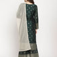 Ahalyaa Dark Green Gold Print Kurta Palazzo Set With Dupatta | Swadesiicart