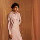 Lavender viscose Chikankari Embroidery Work Men's Traditional Kurta Set - Mahotsav | Swadesiicart