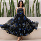 Aayaa Designer crape hand work Multi indo western - Black