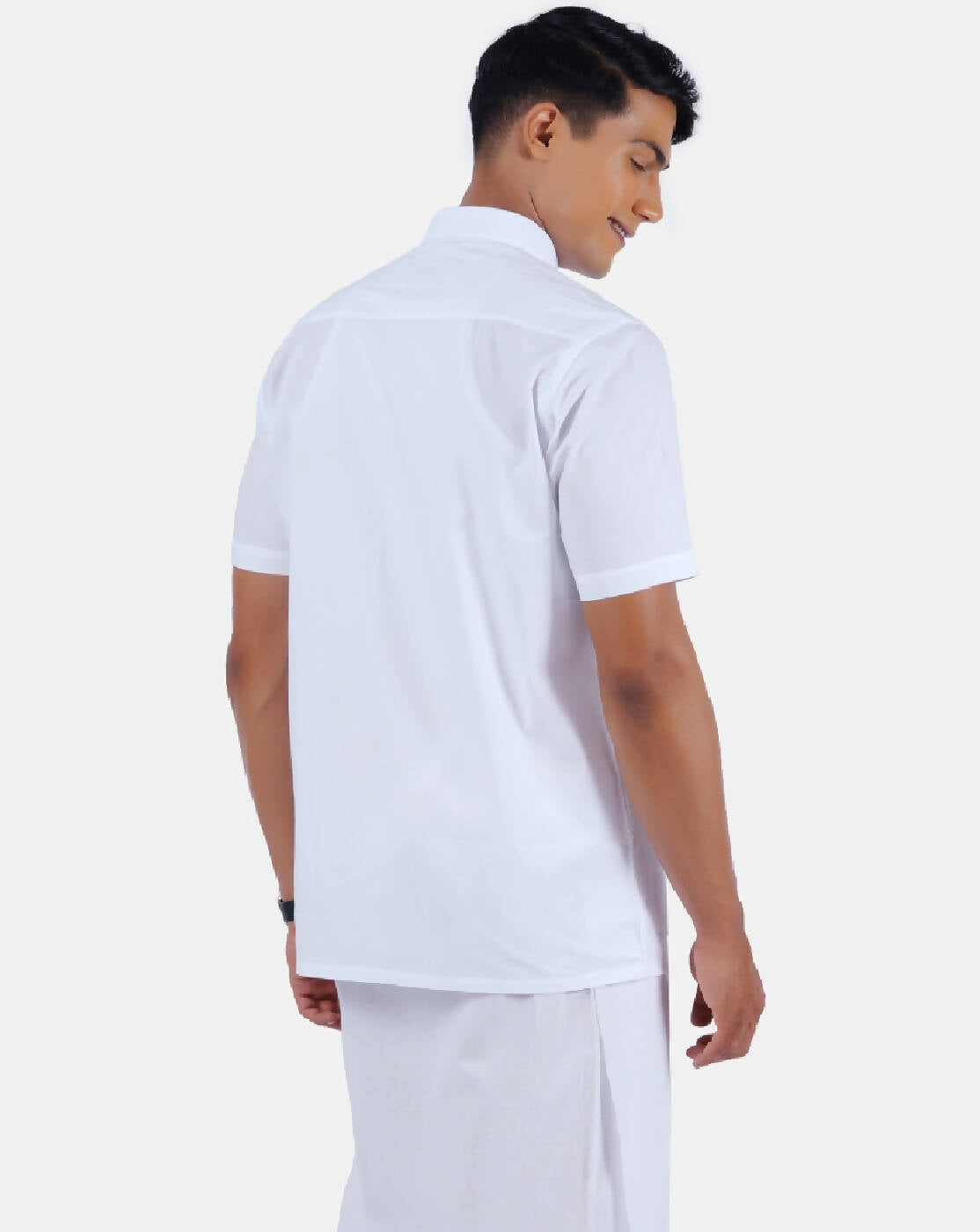 Ramraj Cotton Mens 100% Cotton Half Sleeve White Shirt | Swadesiicart