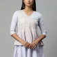 Ahalyaa Women Summer Blue Crepe Printed Tunic | Swadesiicart