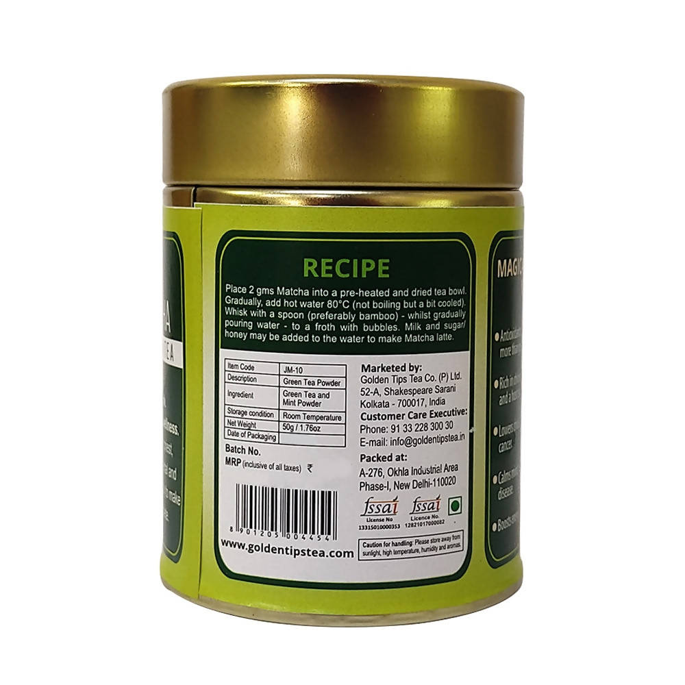 Golden Tips Mint Matcha Japanese Green Tea - Swadesiicart