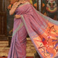 Very Much Indian Handloom Pure Cotton Paithani Peacock Pallu-Dual Tone Blue Pink | Swadesiicart