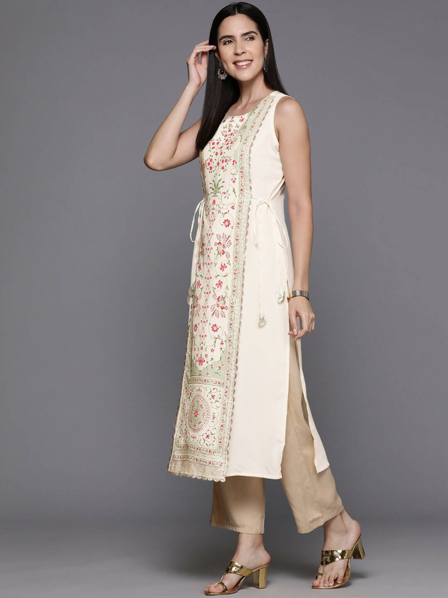 Ahalyaa Women's Traditional wear Kurta - Off-White | Swadesiicart
