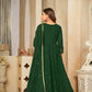 Jyoti Fashion Women's Green Georgette Embroidered Anarkali Kurta Pant Set With Dupatta | Swadesiicart