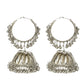 Mominos Fashion Johar Kamal Oxidised Silver-Plated With Ghungroo Jhumkas - Mominos Fashion