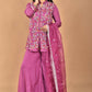 Morchari Women And Hand Embroidery Palazzo Set-Purple - Swadesiicart