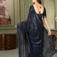 Dishitha Creation Indian Women's Designer Georgette Sequence Saree - Blue | Swadesiicart