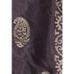 A R Silk Women's Gold Print Silk Black Dupattas and Chunnis