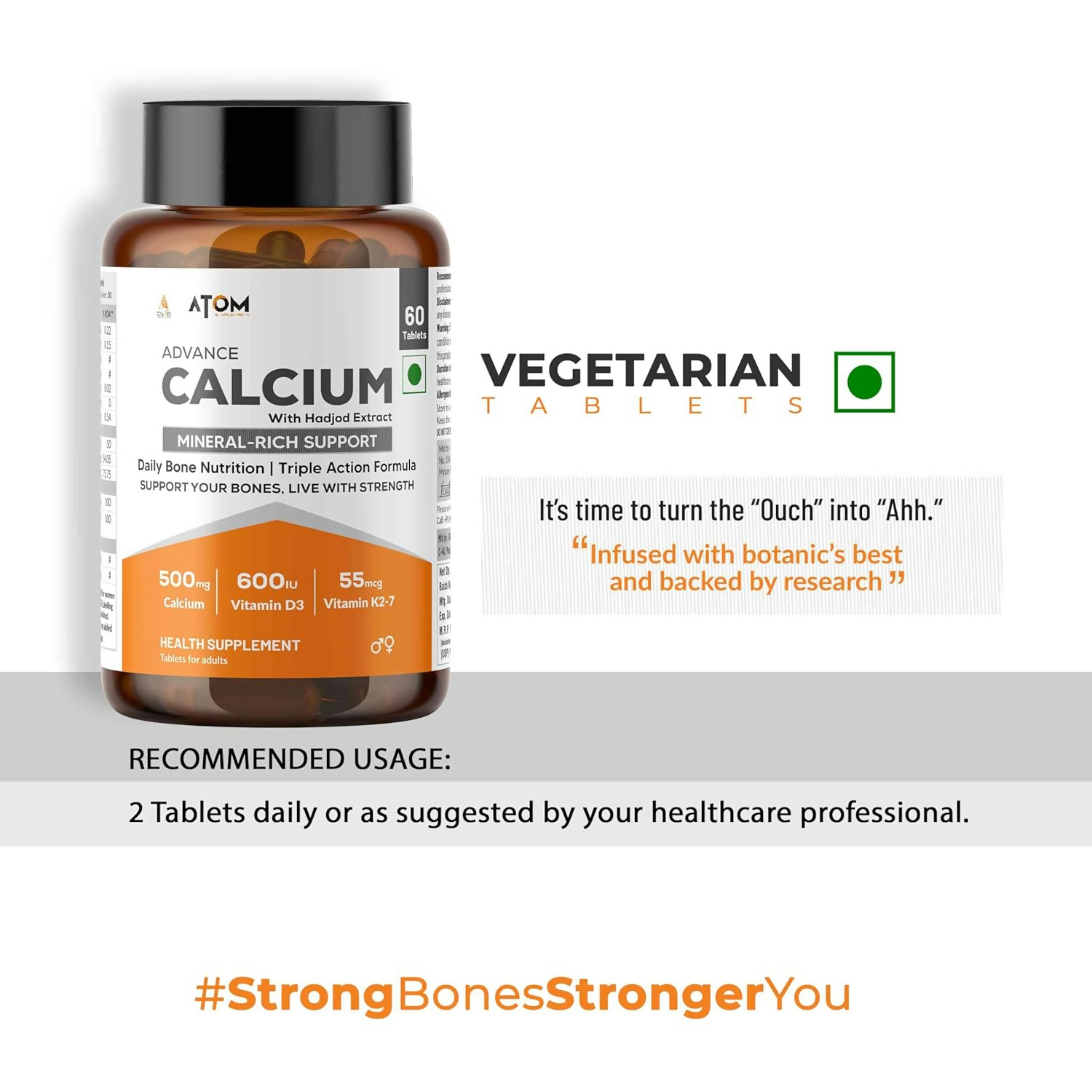 As-It-Is Atom Advance Calcium With Hadjod Ext Veg Tablets | Swadesiicart