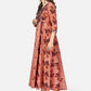 NOZ2TOZ Women's Printed & Hand Work Anarkali Cotton Brown Kurta (1Pc) - Swadesiicart