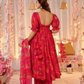 Aayaa Designer Printed Tebby Silk Suit - Multi Color