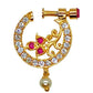 AD Ruby Designer Floral Nose Ring | Swadesiicart