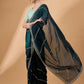 Blue Muslin Embroidered Saree with Unstitched Blouse Piece - Satya