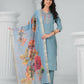 Ethnic Festive Wear Chanderi Viscose Sky Stitched Suit With Dupatta - Tanisha | Swadesiicart