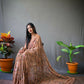 Vamsee Pearl 1 Brown Georgette Saree - Swadesiicart