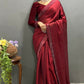 Vastranavya Maroon Rangoli Silk Swarovski work Ready to Wear Saree | Swadesiicart