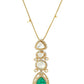 Natural Stones Antique finish Earrings and Necklace set - Ruby Raang | Swadesiicart