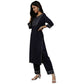 Anubhutee Women's Navy Kurta Trouser with Dupatta Set | Swadesiicart