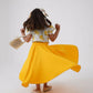 LH Luxury Fashion Ana Puff Sleeve Top & High Low Flared Skirt - Stylish Girls Co-ord Set - Swadesiicart