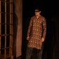 Brown Modal Silk Designer Printed Men's Kurta Set - Mahotsav