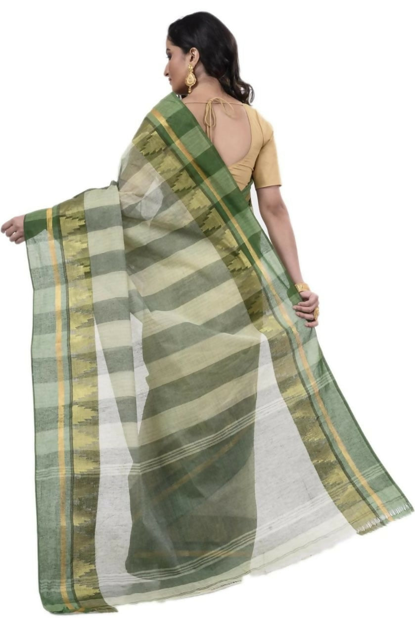 Exclusive Collection Off White 100% Pure Cotton Tant Saree - Swadesiicart