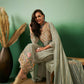 Light Green Georgette Handwork Unstitched Dress Material - Hanika | Swadesiicart
