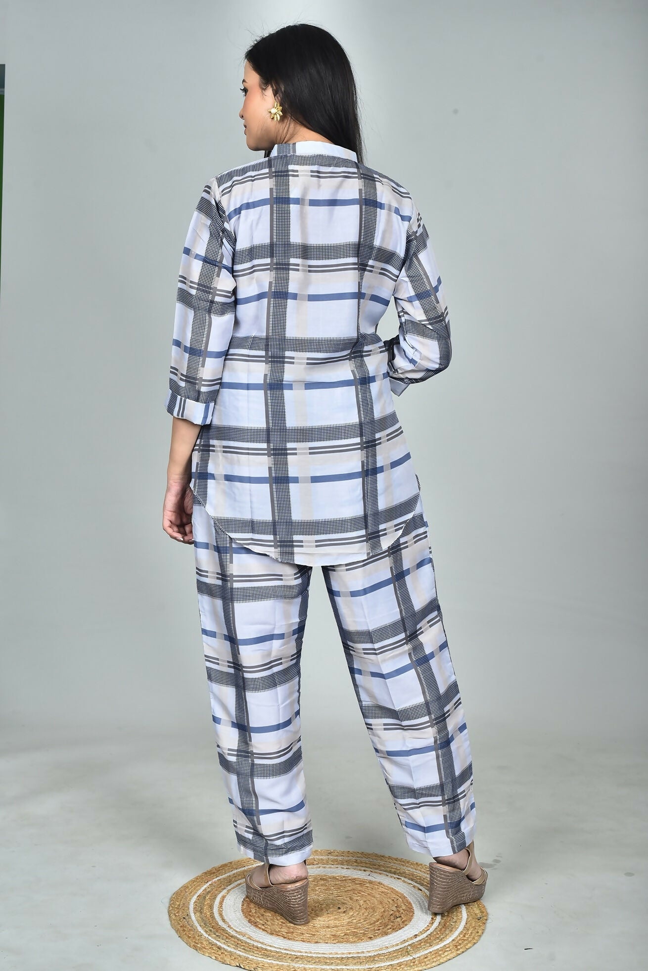 Morchari Digital Print Semi Muslin Co-Ord Set Top & Trouser-Multicolor - Swadesiicart