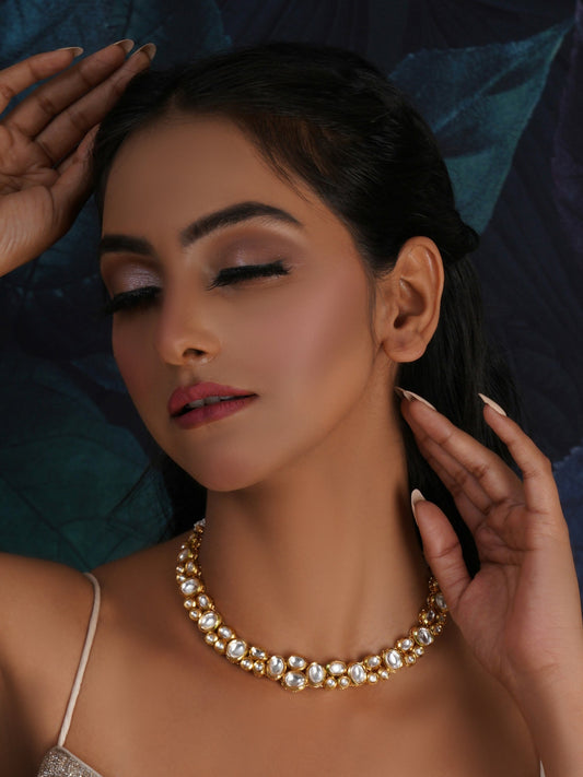 Kundan Neckpiece (Gold) - Ruby Raang | Swadesiicart
