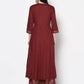 Aniyah Rayon Maroon Block Print Anarkali Palazzo Set (AN-212K)