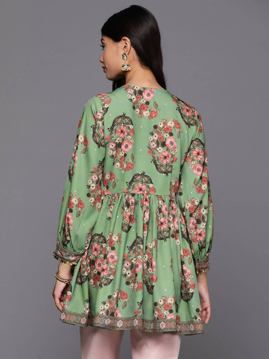 Ahalyaa Women's Traditional wear Tunic - Green | Swadesiicart