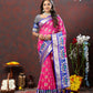 Lorenvalley Fashion Pink Organza Silk Woven Design with Meenakari Weaving Saree - Swadesiicart