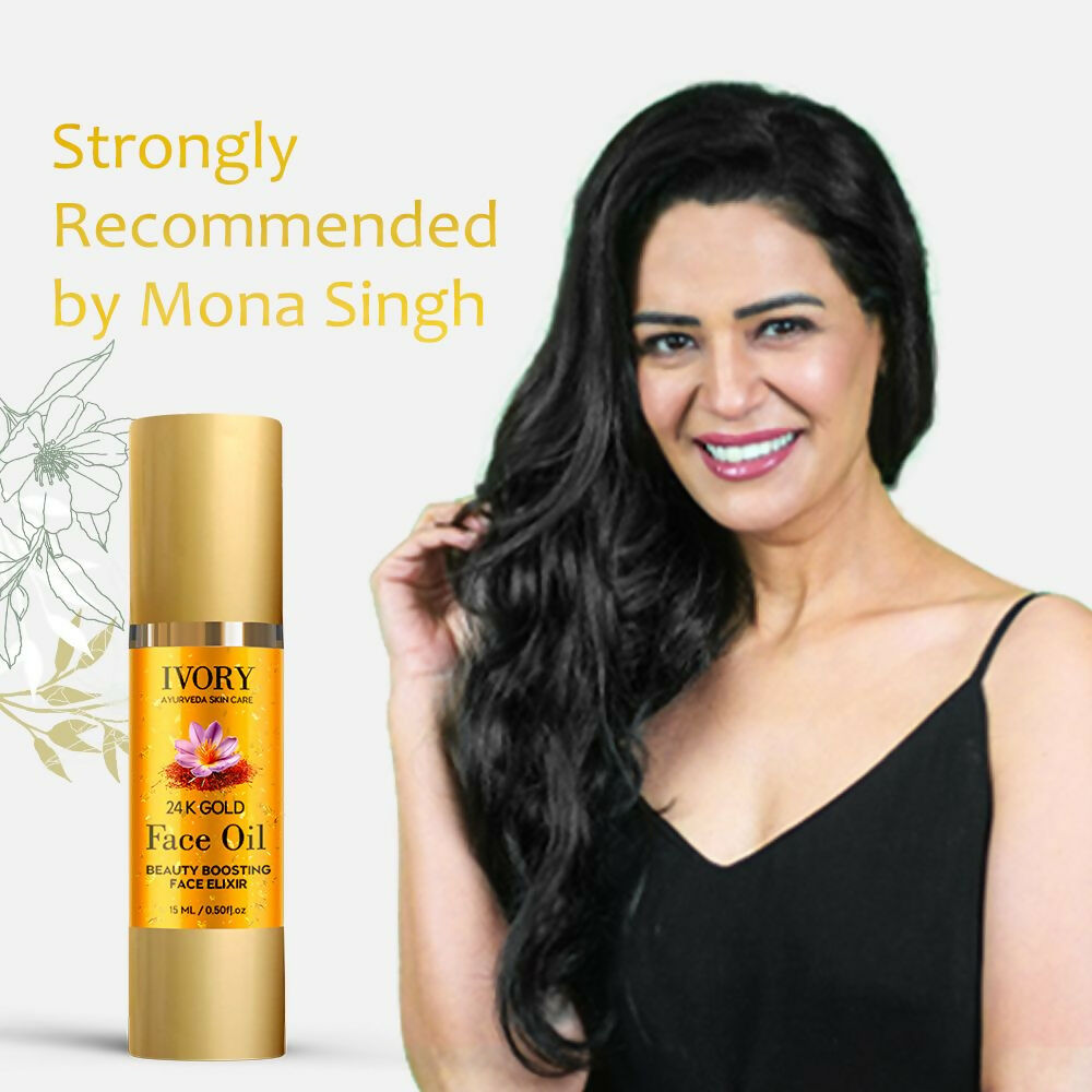 Ivory Natural 24K Gold Face Polish Oil For Luxurious Exfoliating And Rejuvenating Skincare | Swadesiicart