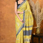Very Much Indian Handblock Printed Cotton Saree With Natural Dyes - Green | Swadesiicart