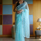 Vamsee Manbhari Sky Organza Saree - Swadesiicart