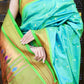 Very Much Indian Pure Silk Handloom Paithani -Dual Tone Blue Green | Swadesiicart