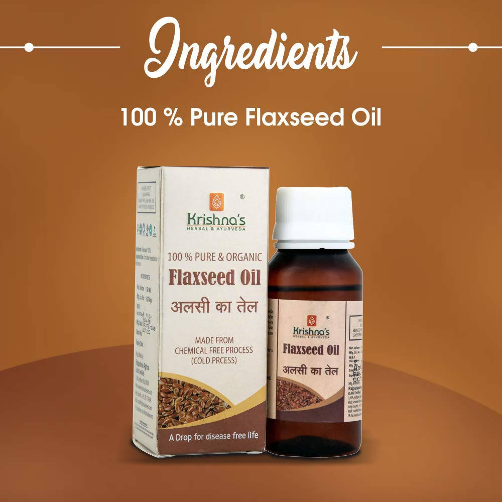 Krishna's Herbal & Ayurveda Flaxseed Oil | Swadesiicart