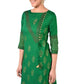 Aniyah Cotton Gold Print Straight Kurta In Green Color (AN-169K) - Swadesiicart