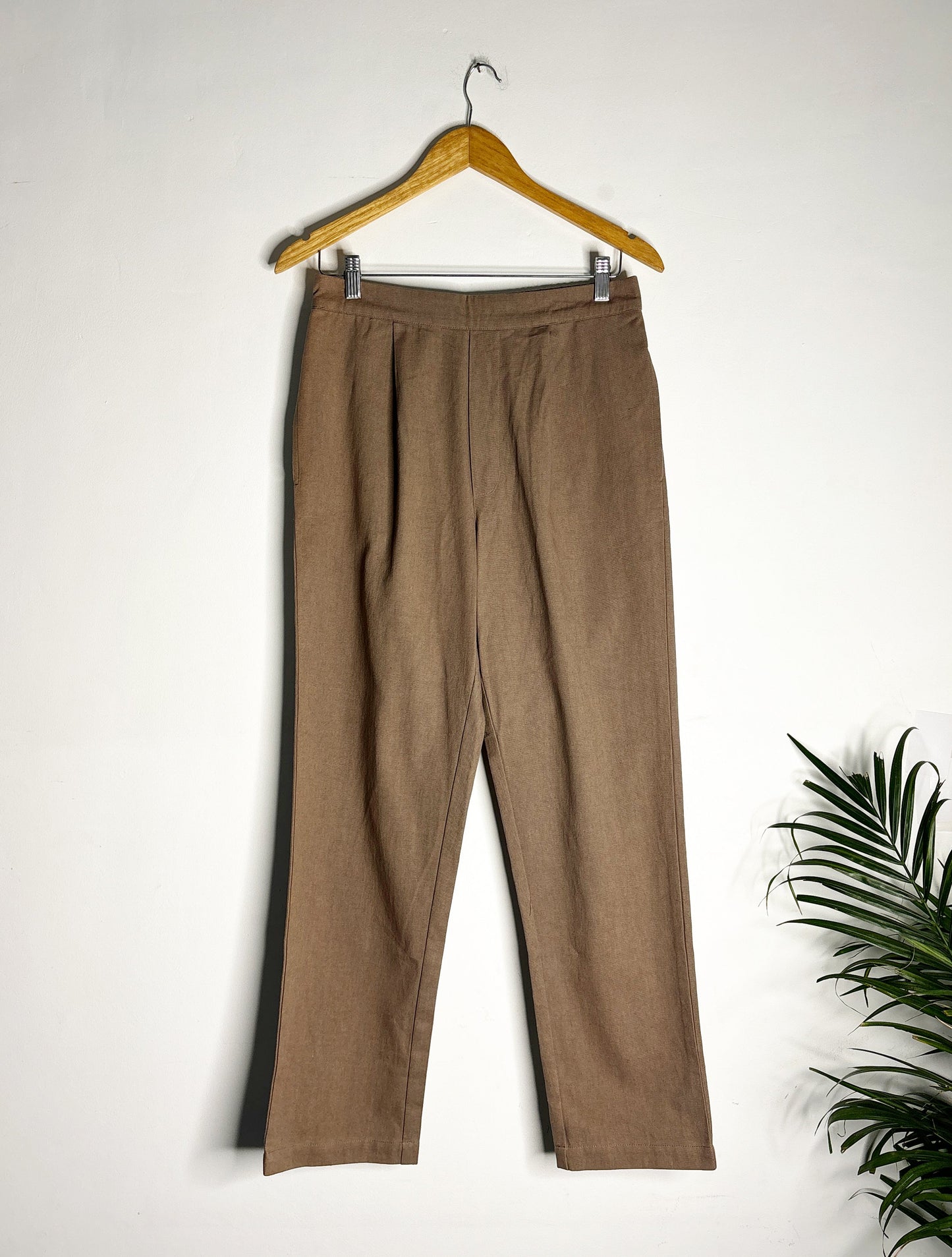 trueBrowns Beige Men's Gauze Pant | Swadesiicart