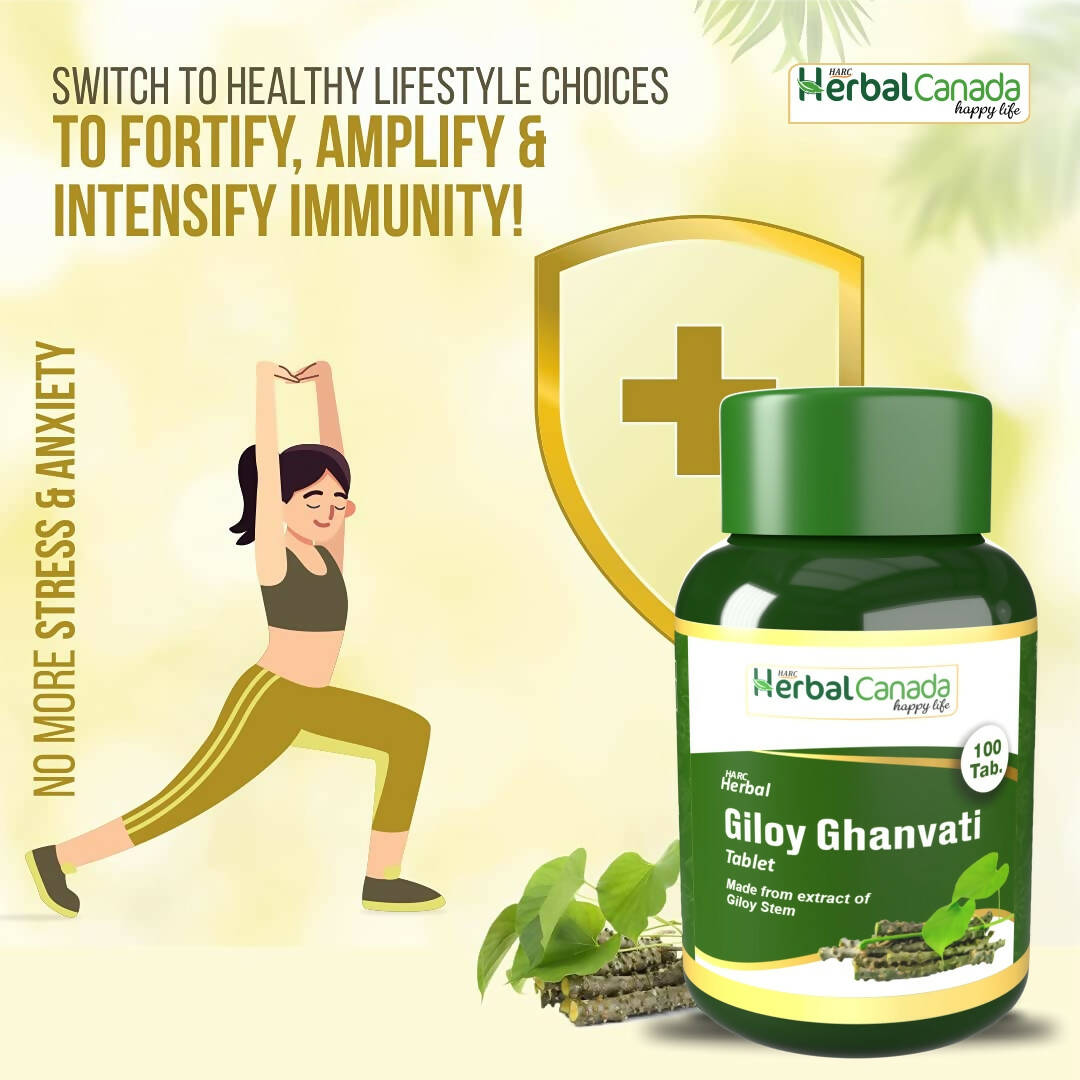 Herbal Canada Giloy Ghanvati Tablets - Swadesiicart