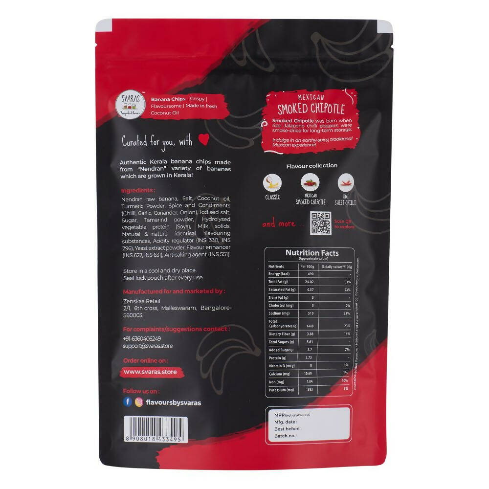Svaras Kerala Banana Chips Smoked Chipotle - Swadesiicart