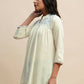 White Rayon Embroidered Top - Tarini - Swadesiicart