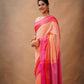 Exclusive Collection Light Orange Beautiful Khadi Cotton Handloom Saree - Swadesiicart