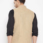 Even Apparels Beige Linen Men Woven Nehru Jacket LN719 | Swadesiicart